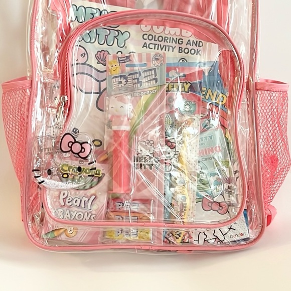 8 Sanrio Hello Kitty Clear Back Pack with Items. - Picture 2 of 12
